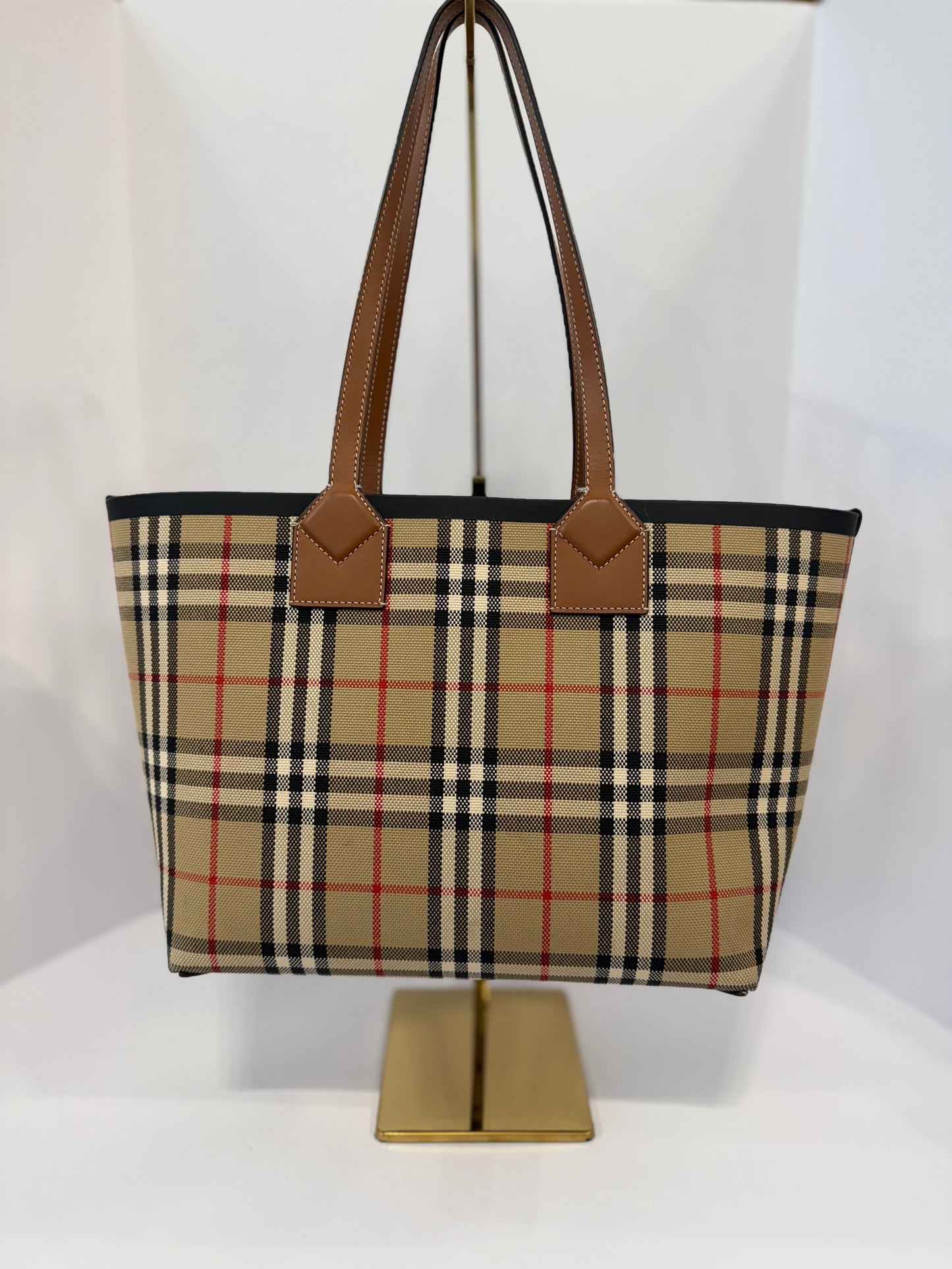 BURBERRY Heritage Check Tote Bag/OS