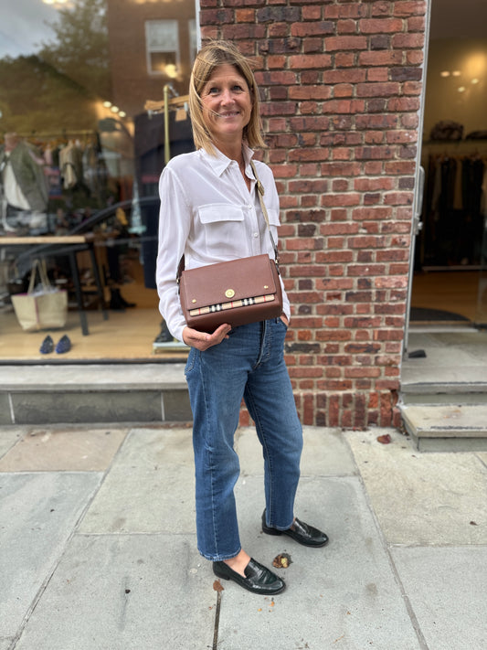 BURBERRY Note Calfskin Leather Vintage Crossbody Bag/OS