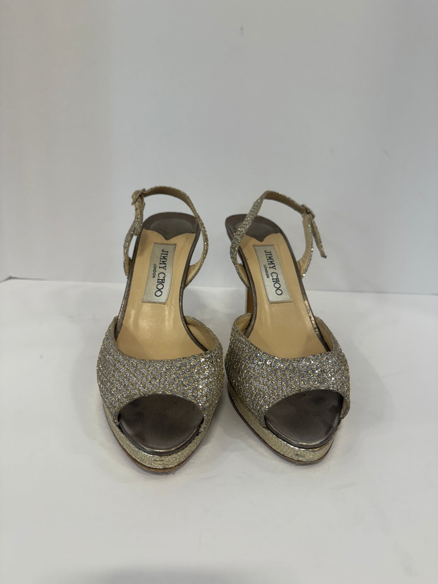 JIMMY CHOO Sparly High Heel Sandals / 7-EU37