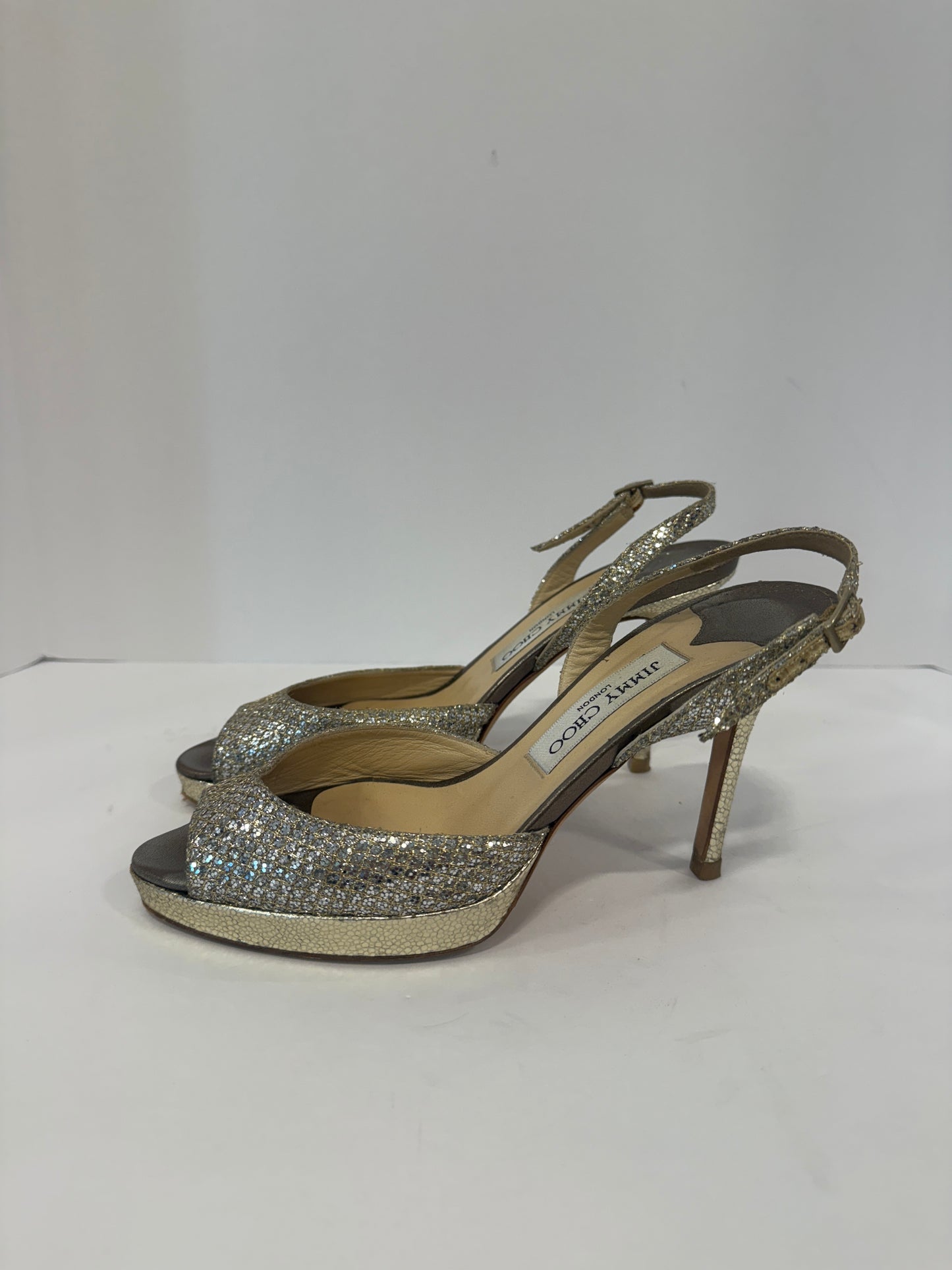 JIMMY CHOO Sparly High Heel Sandals / 7-EU37