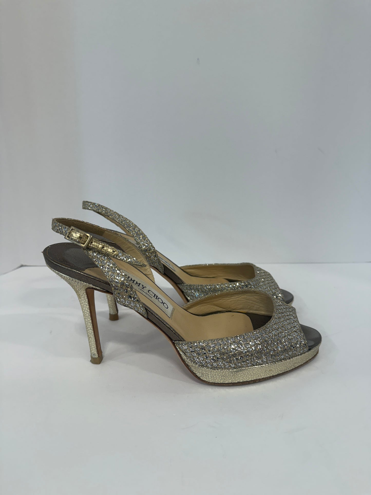 JIMMY CHOO Sparly High Heel Sandals / 7-EU37