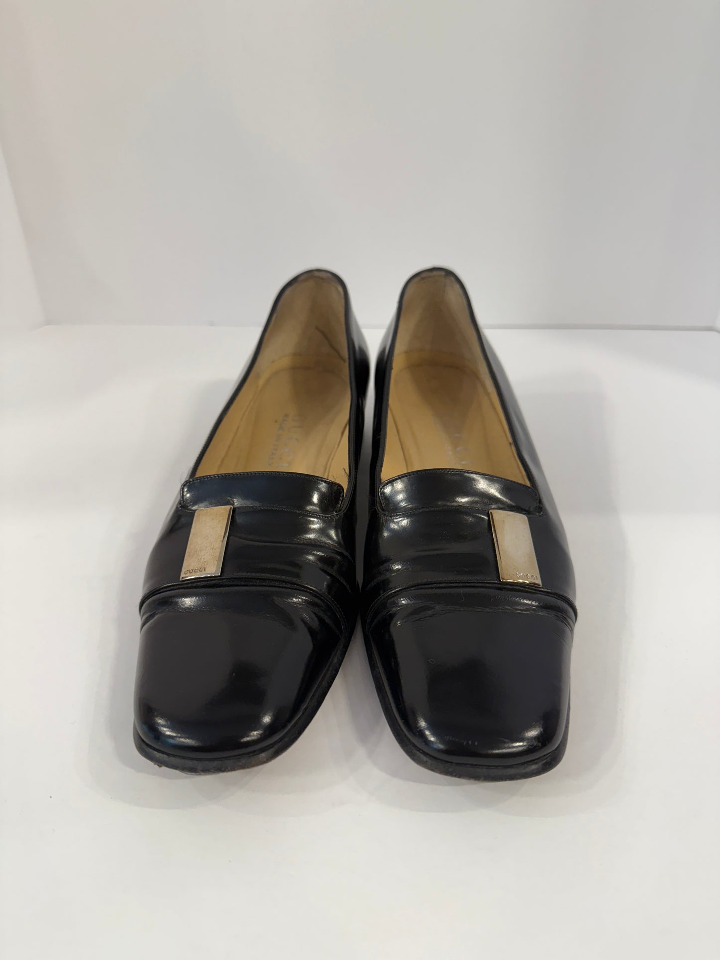 GUCCI Square Leather Flat Loaffers/ US 6-EU36