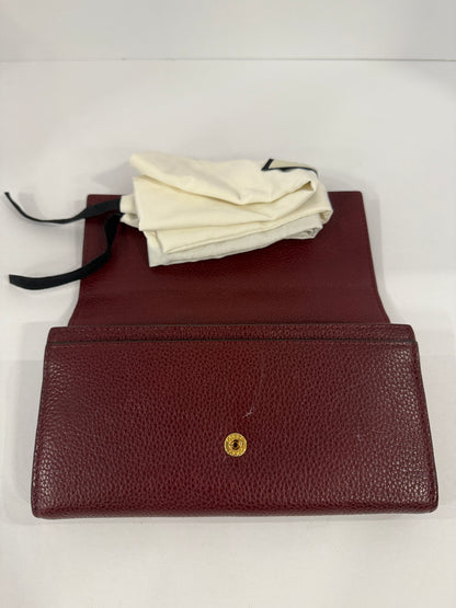 GUCCI Interlocking G Burgundy Leather Long Wallet