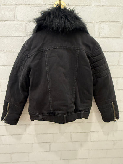 BELLA DAHL Denim Jacket With Collar Faux Fur/ 6Y