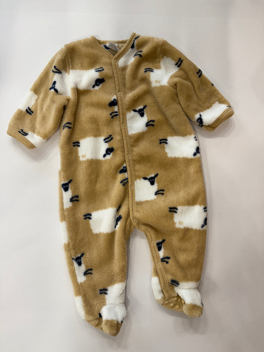PETIT BATEAU Fleeced Footie Sheeps / 6M