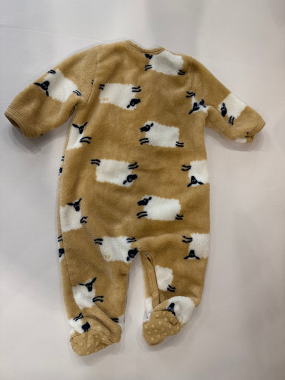 PETIT BATEAU Fleeced Footie Sheeps / 6M