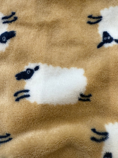 PETIT BATEAU Fleeced Footie Sheeps / 6M