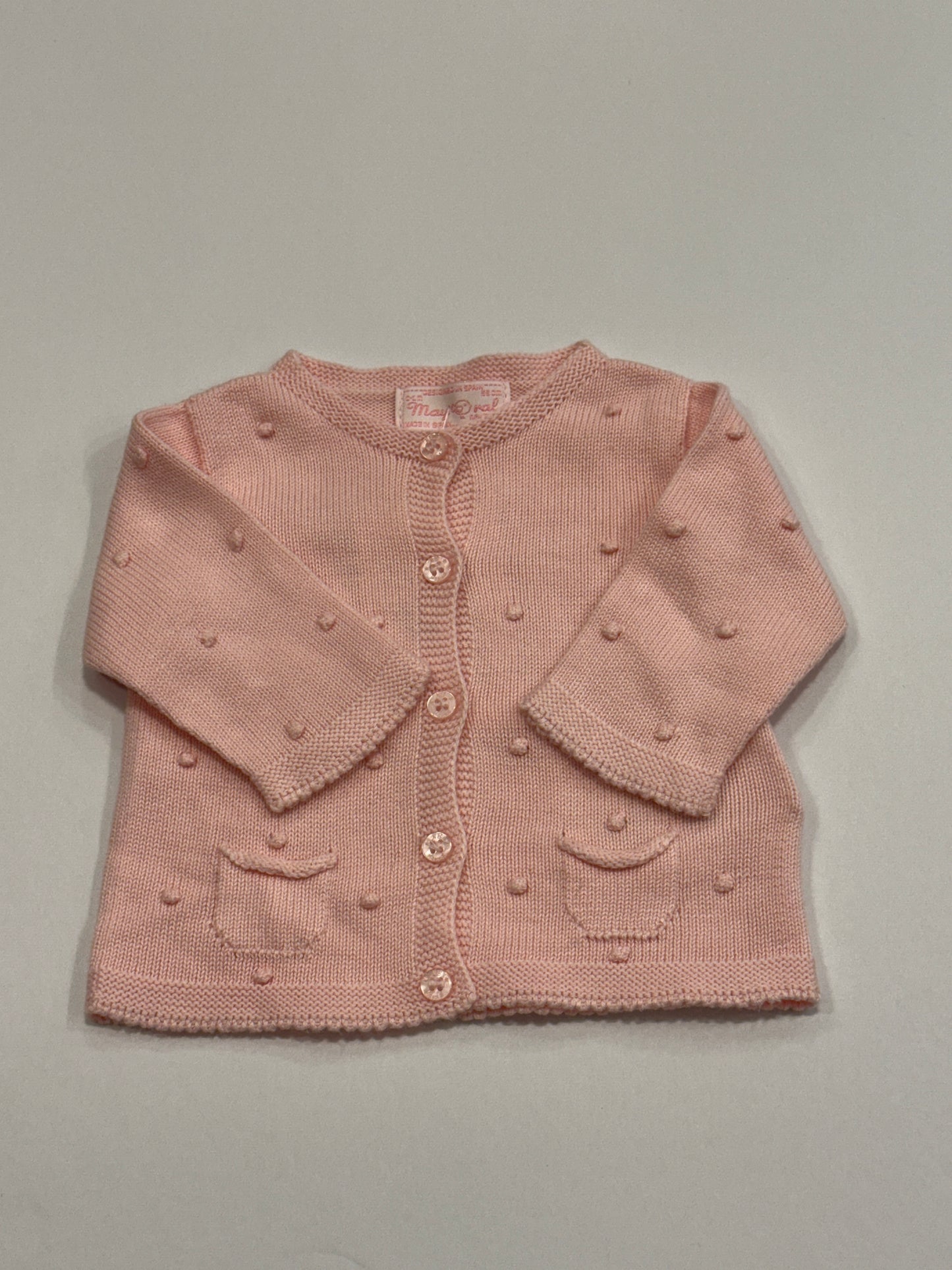 MAYORAL Cotton Set: Button Up Cardigan + Pants/ 0-1M