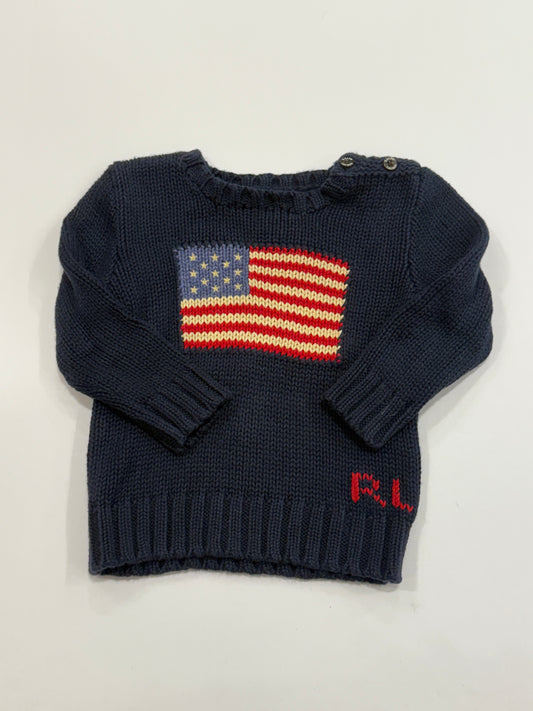 RALPH LAUREN Flag Cardigan/ 12M