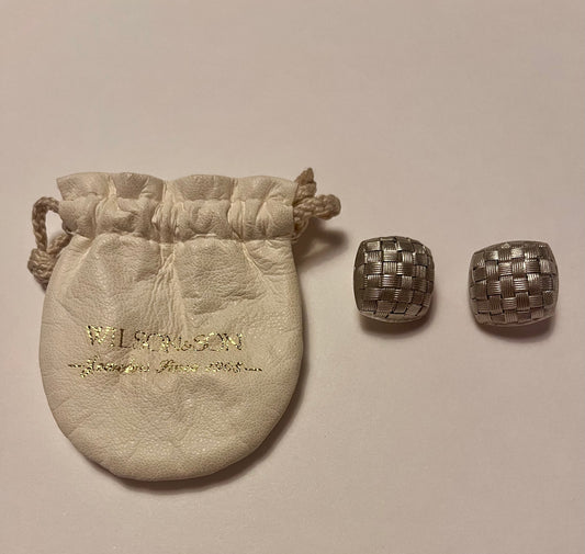 WILSON & SON Silver Woven Clip-On Earrings