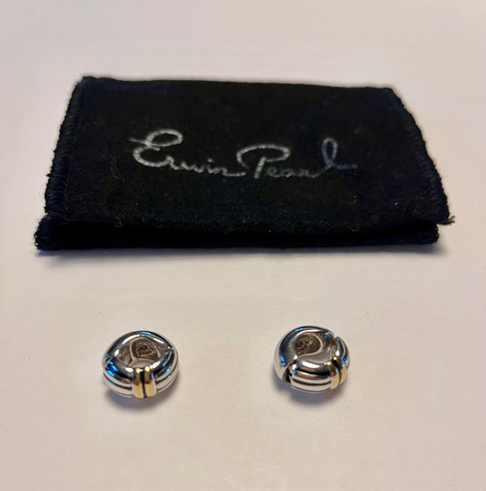 ERWIN PEARL Silver Huggie Clip-on Earrings