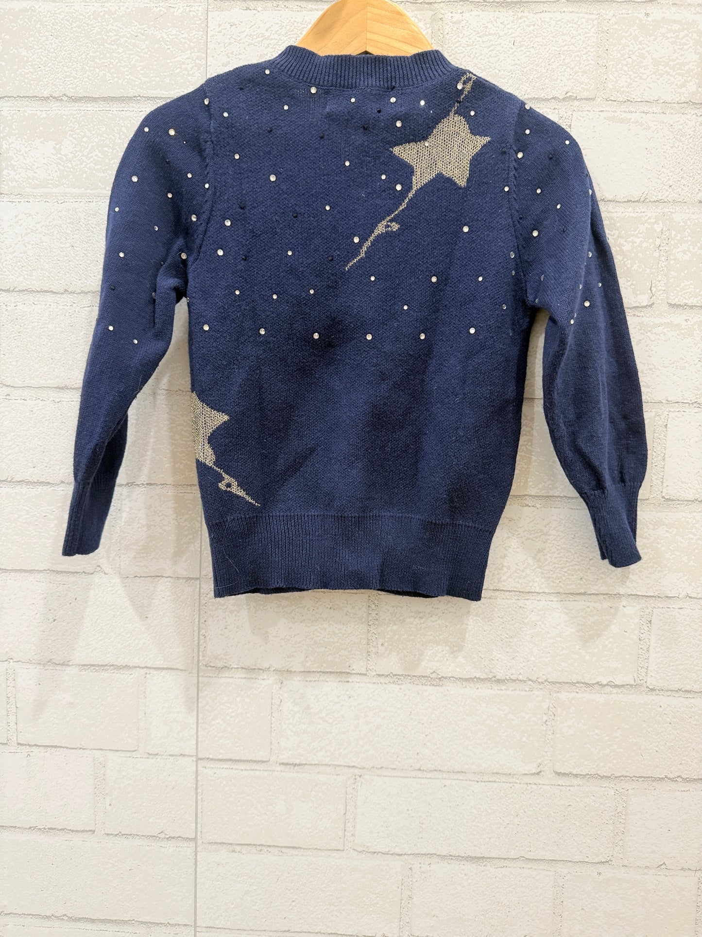 DOE A DEAR Button Up Cardigan With Stars/ 2Y