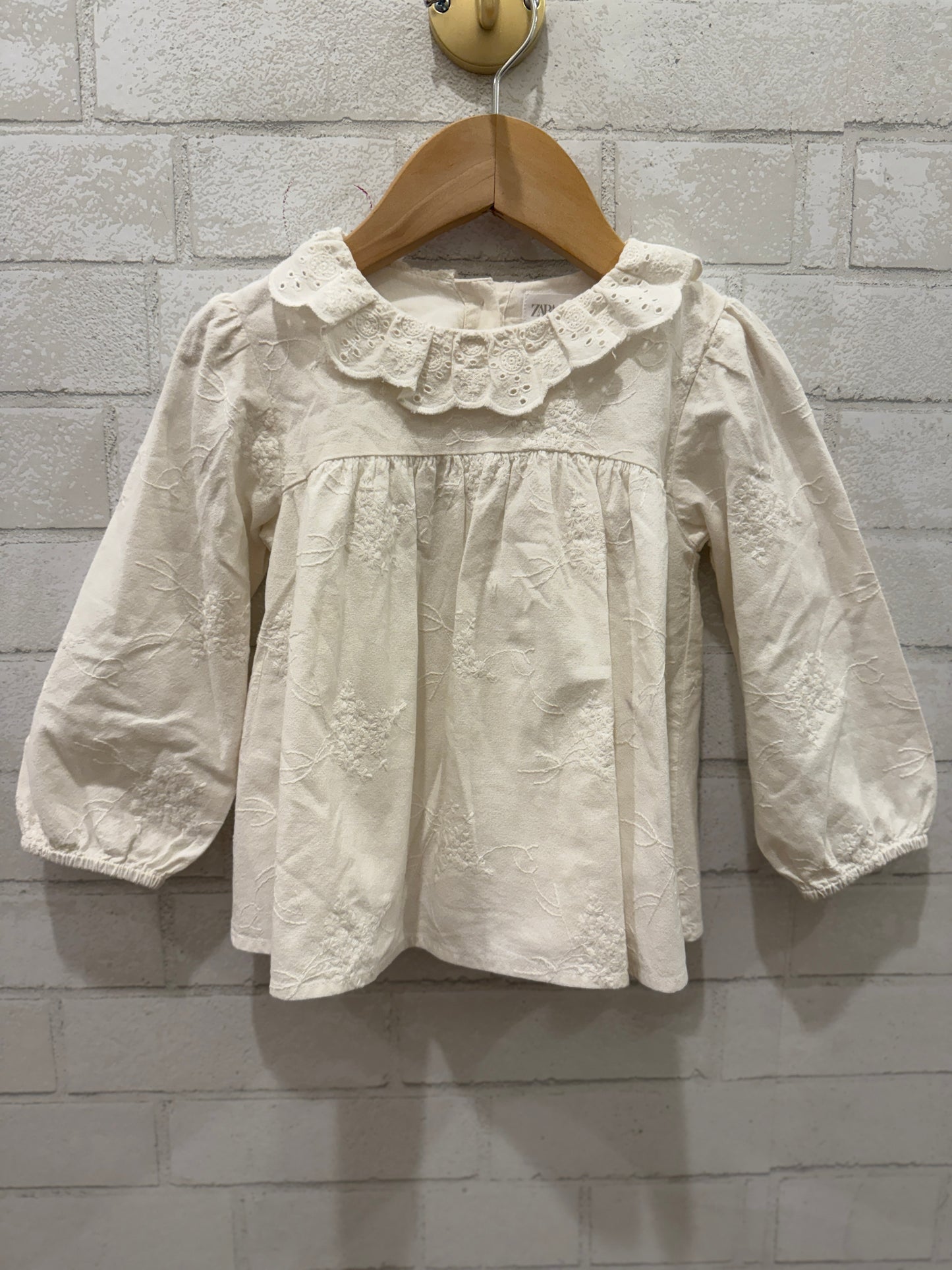 ZARA LS Embroidered Blouse/ 2-3Y