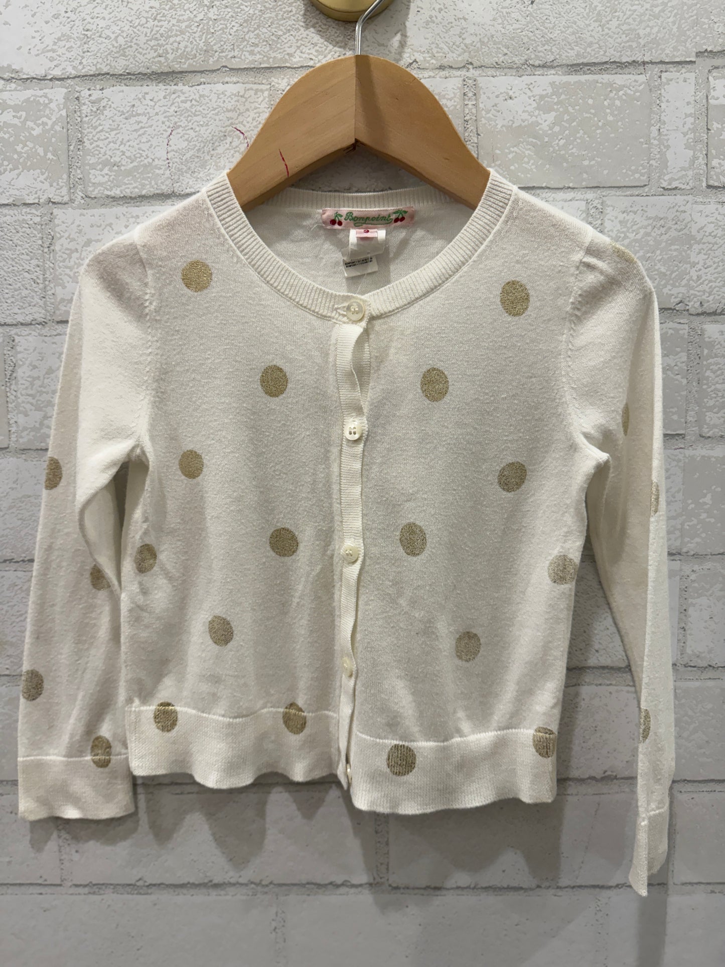 BONPOINT Button Up LS Cotton Cardigan/ 3Y