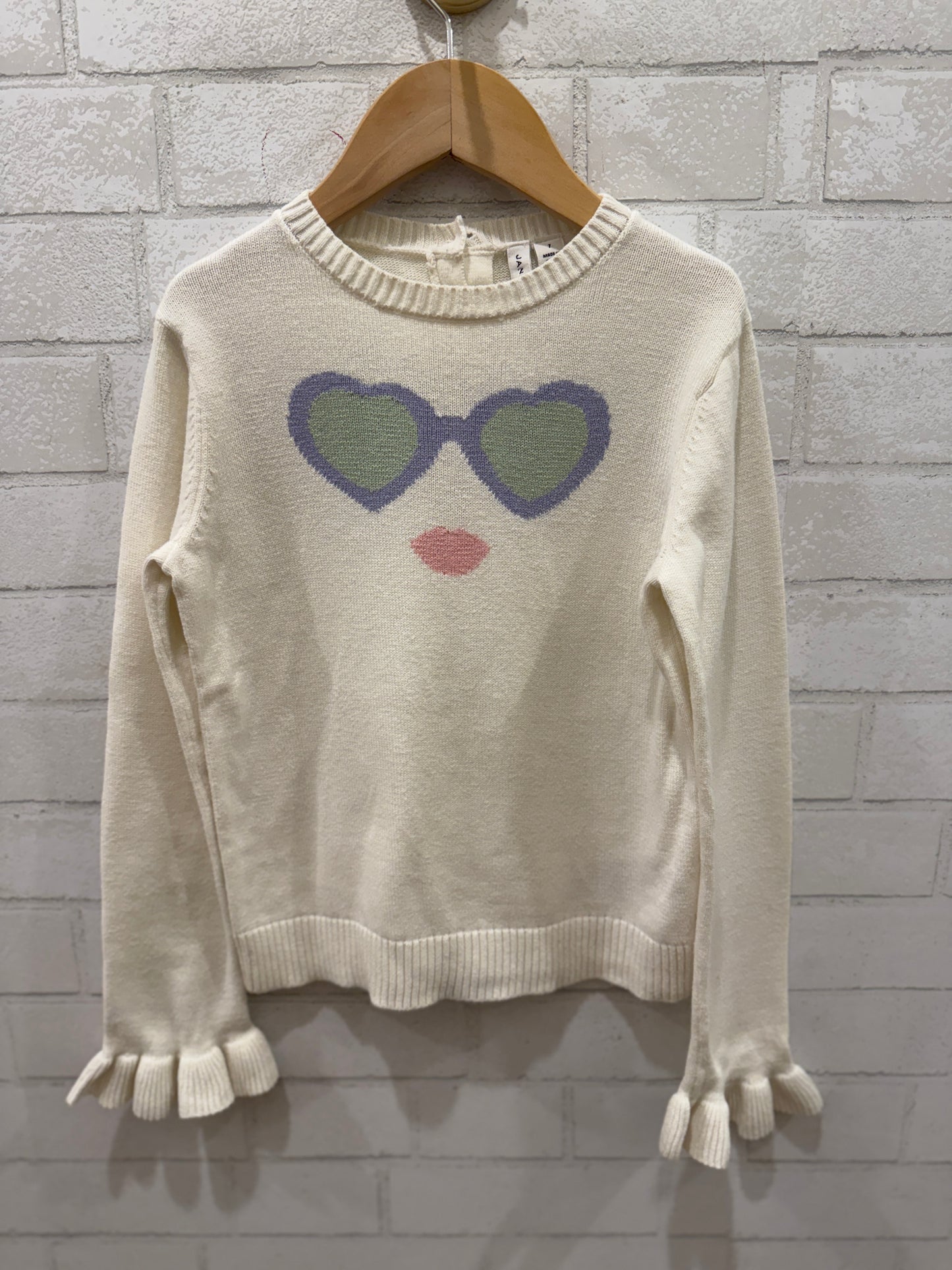 JANIE & JACK Sweater With Sunglasses/ 7Y