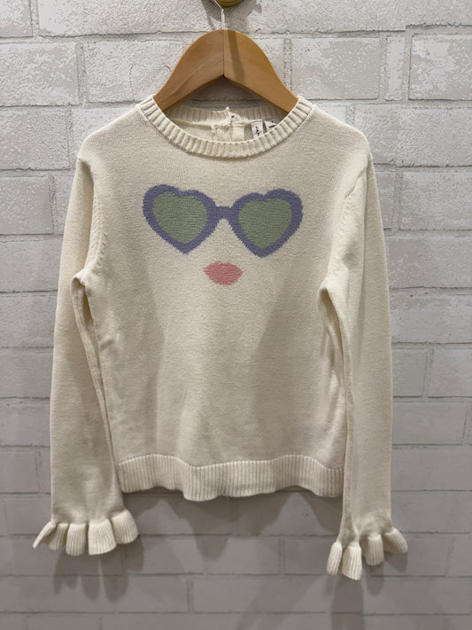 JANIE & JACK Sweater With Sunglasses/ 7Y