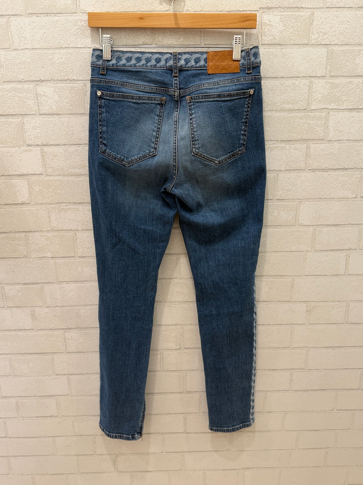 CHANEL Jeans Chain Link Pattern / S-EU36