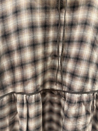 BONPOINT Plaid Peter Pan Collar Blouse / 12Y