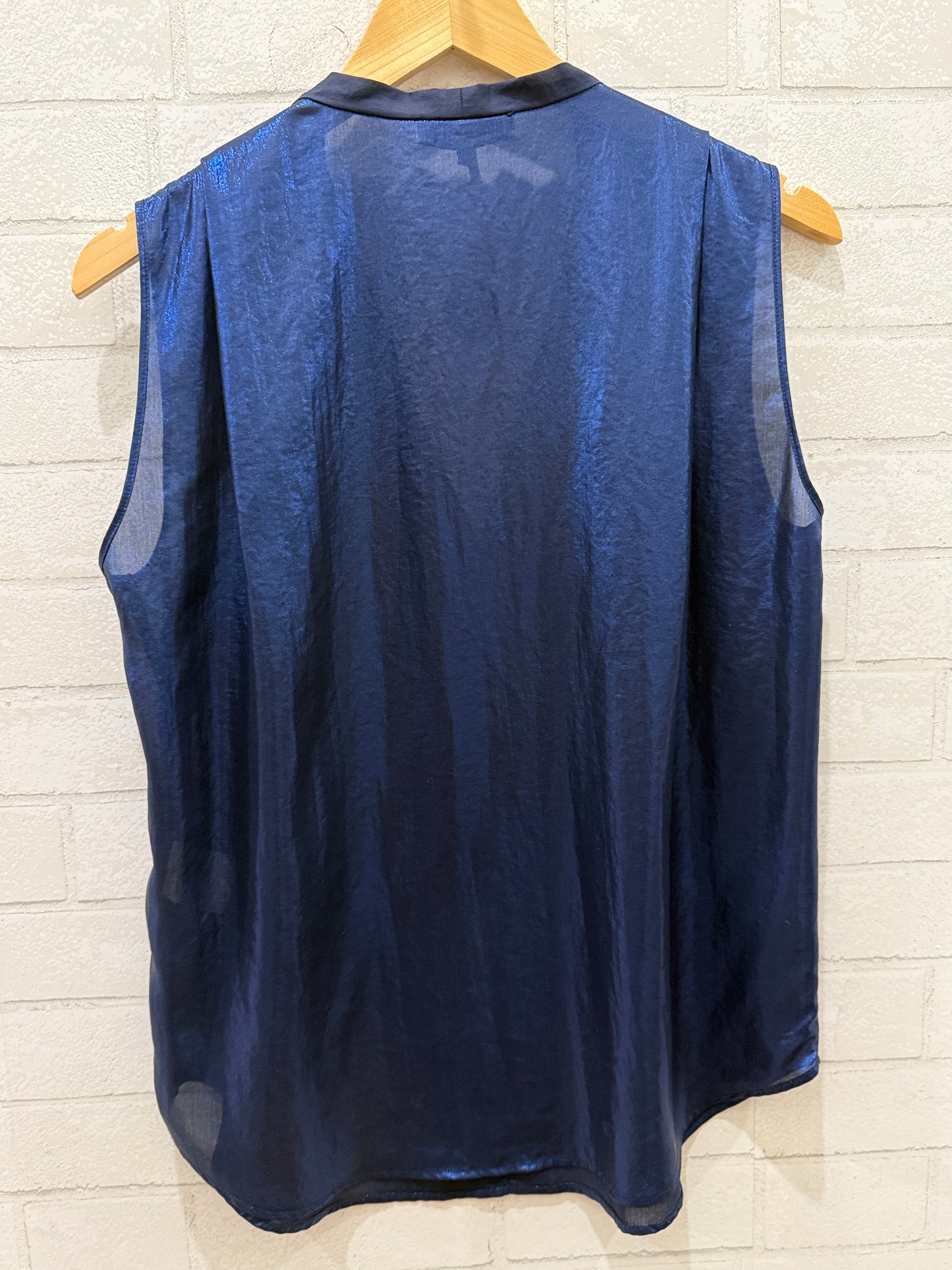 SANDRO Sleeveless Blue Irisee Blouse / M-US 2