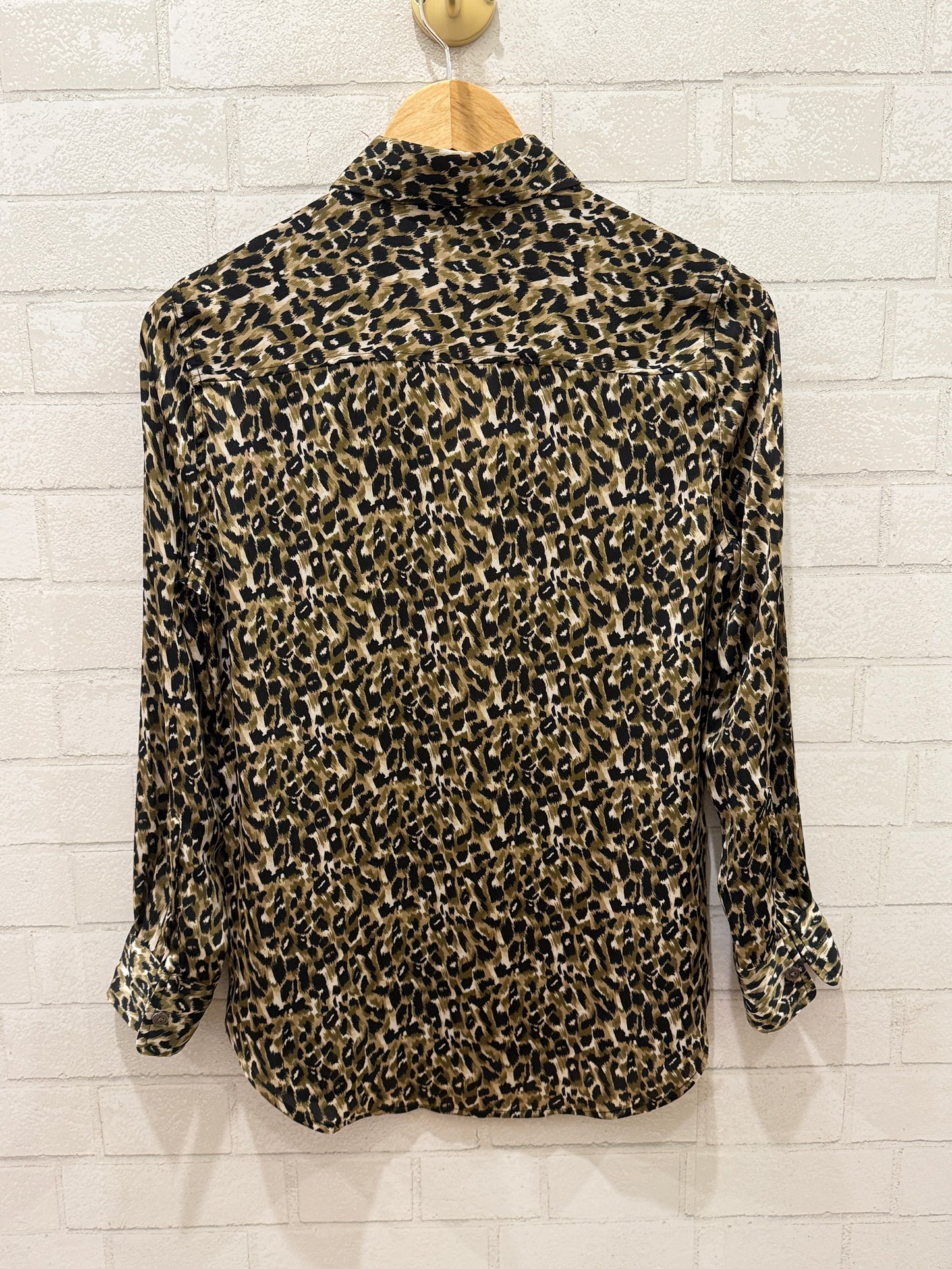 EQUIPMENT LS Leaopard Button Up blouse/ US: XS-EU:36