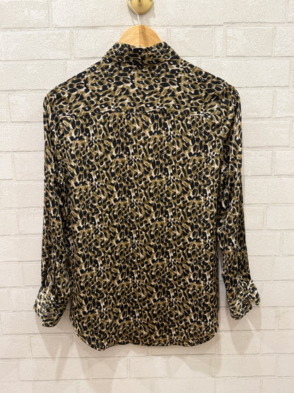 EQUIPMENT LS Leaopard Button Up blouse/ US: XS-EU:36