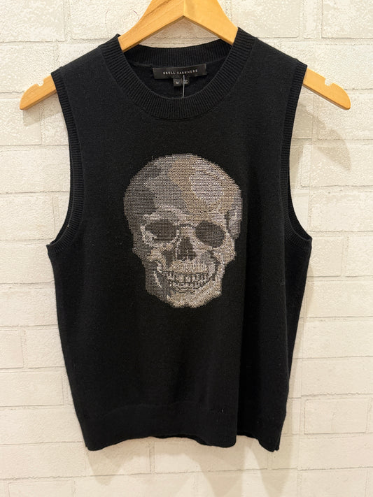 SKULL CASHMERE Tank Top With Skull&Crossbones/ US M-EU38