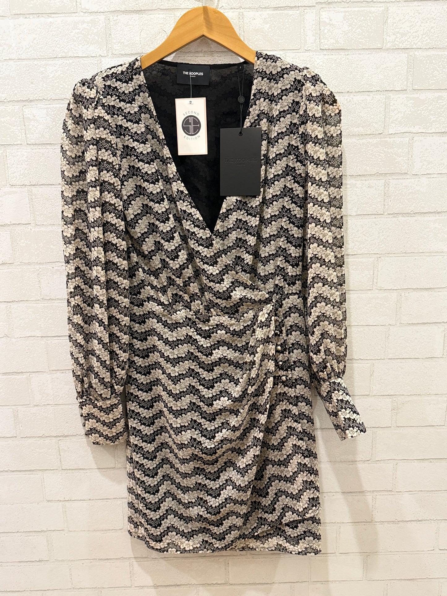 THÉ KOOPLES NWT LS VNeck Wrap Midi Dress/M