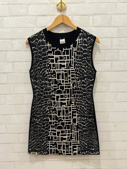 DVF  Sleeveless Knitted Graphic Printed Mini Dress/S
