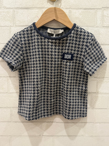 CHRISTIAN DIOR Houndstooth TShirt / 4Y