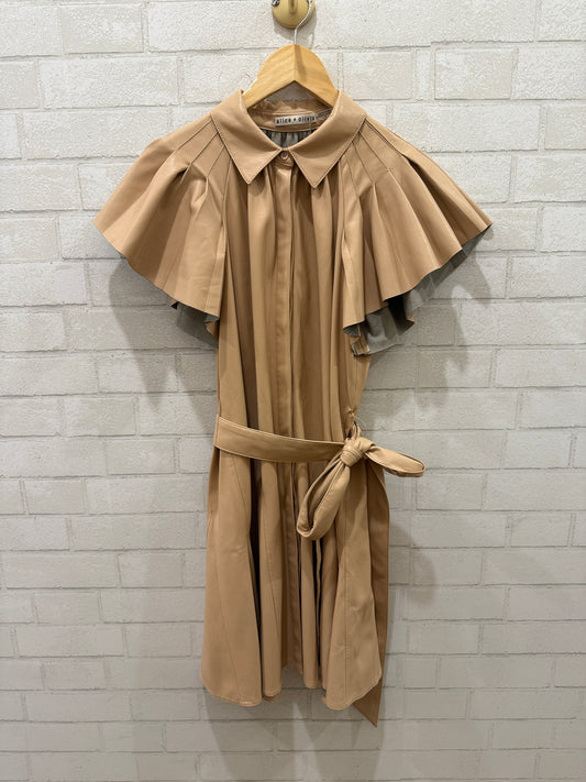 ALICE + OLIVIA Faux Leather Belted Dress SS / S-US6