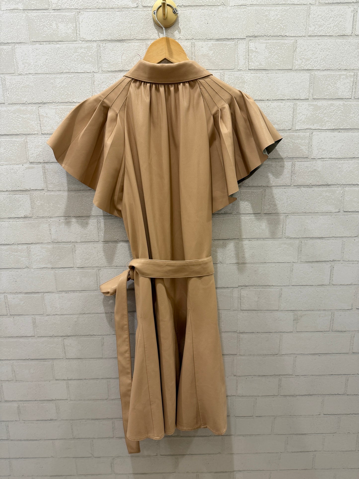 ALICE + OLIVIA Faux Leather Belted Dress SS / S-US6