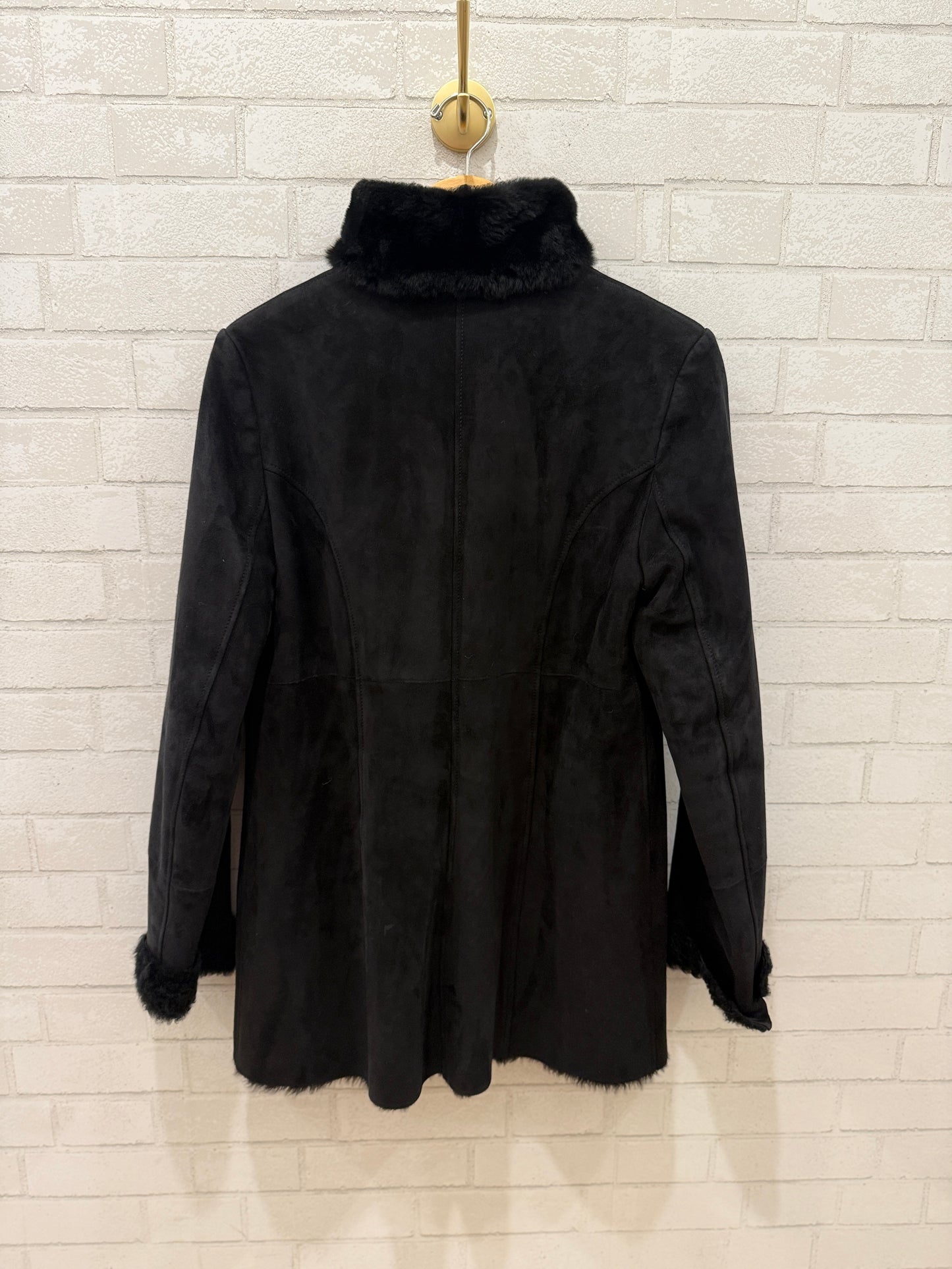 ARTICO Black Suede and Sherling Jacket / M