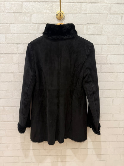 ARTICO Black Suede and Sherling Jacket / M