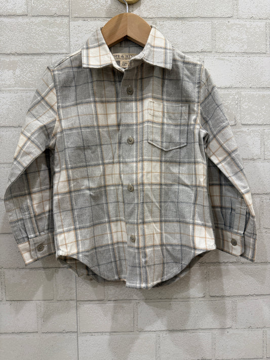 HOPE & HENRY Tartan Dress Shirt/ 5Y