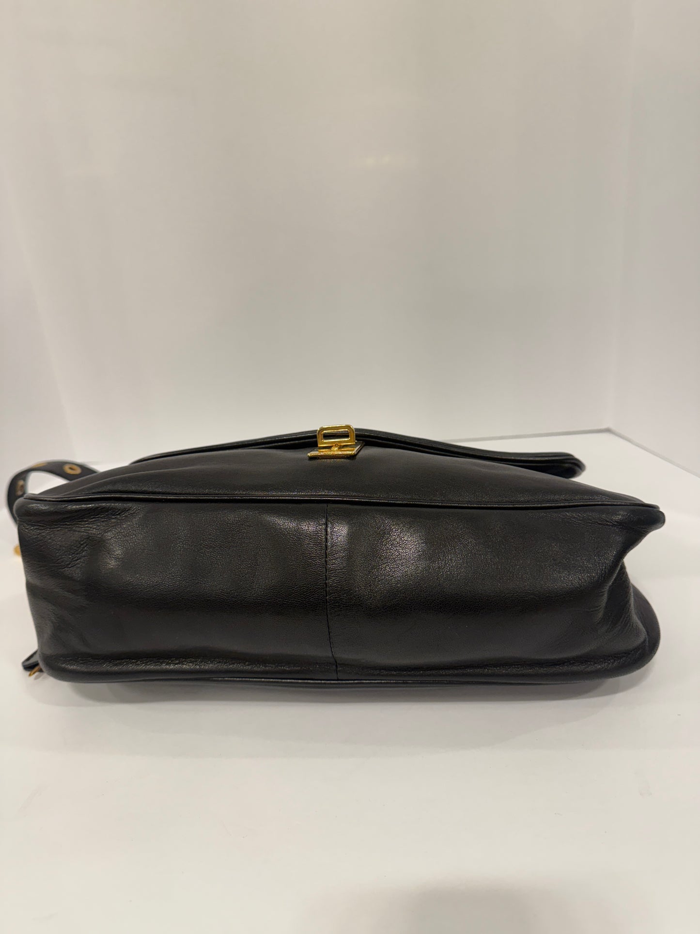 Prada Leather Shoulder Bag With Gold Hardware / OS