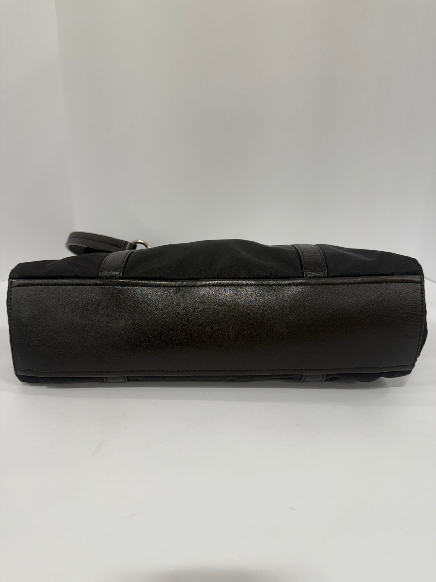 PRADA Vitello Trimmed Tessuto Easy Bag / OS