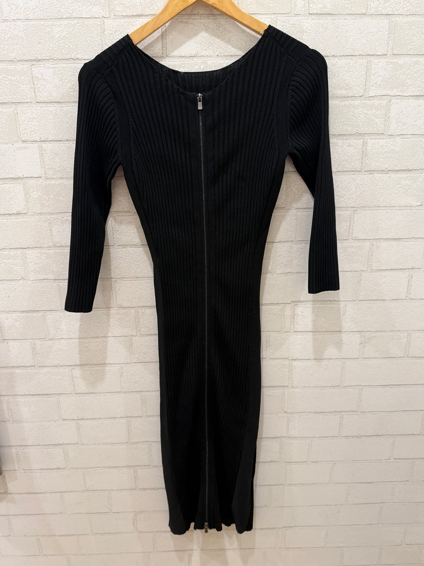 MAJE 3/4 Sleeves Midi Dress With Zip in the Back/S-36