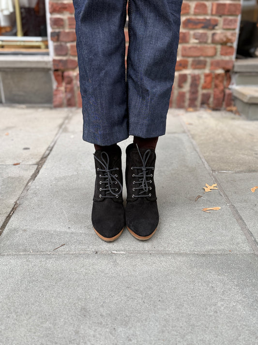 GIUSEPPE ZANOTTI Suede Wedge Ankle Boots / US8.5-EU39