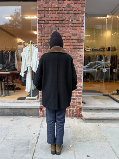 MAX MARA Wool Coat Fur Collar / L-EU44