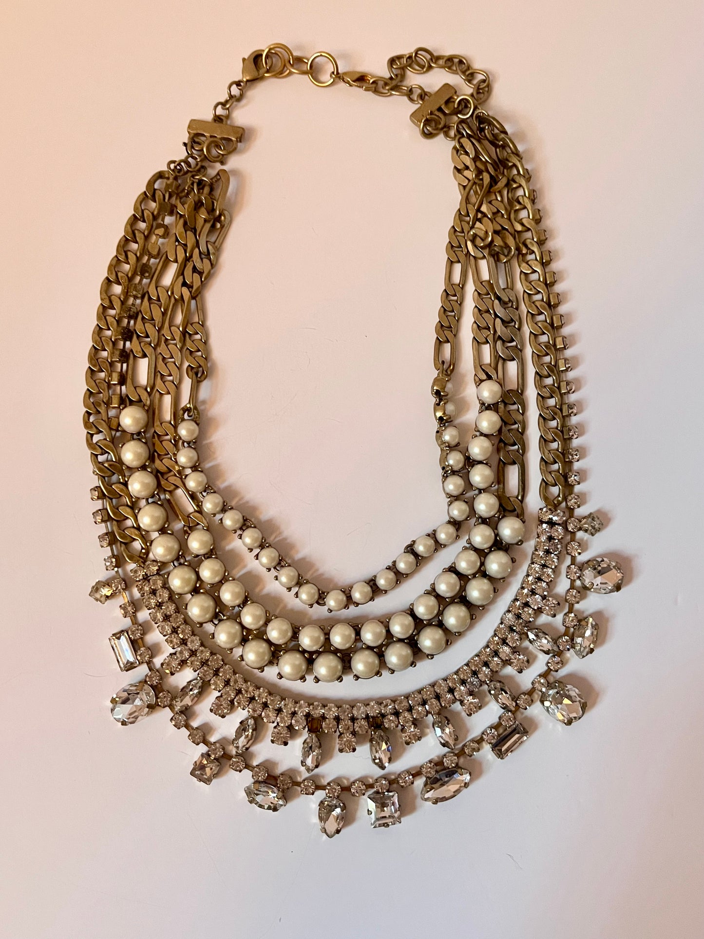 STELLA & DOT Pearl and Rhinestones Statement Necklace