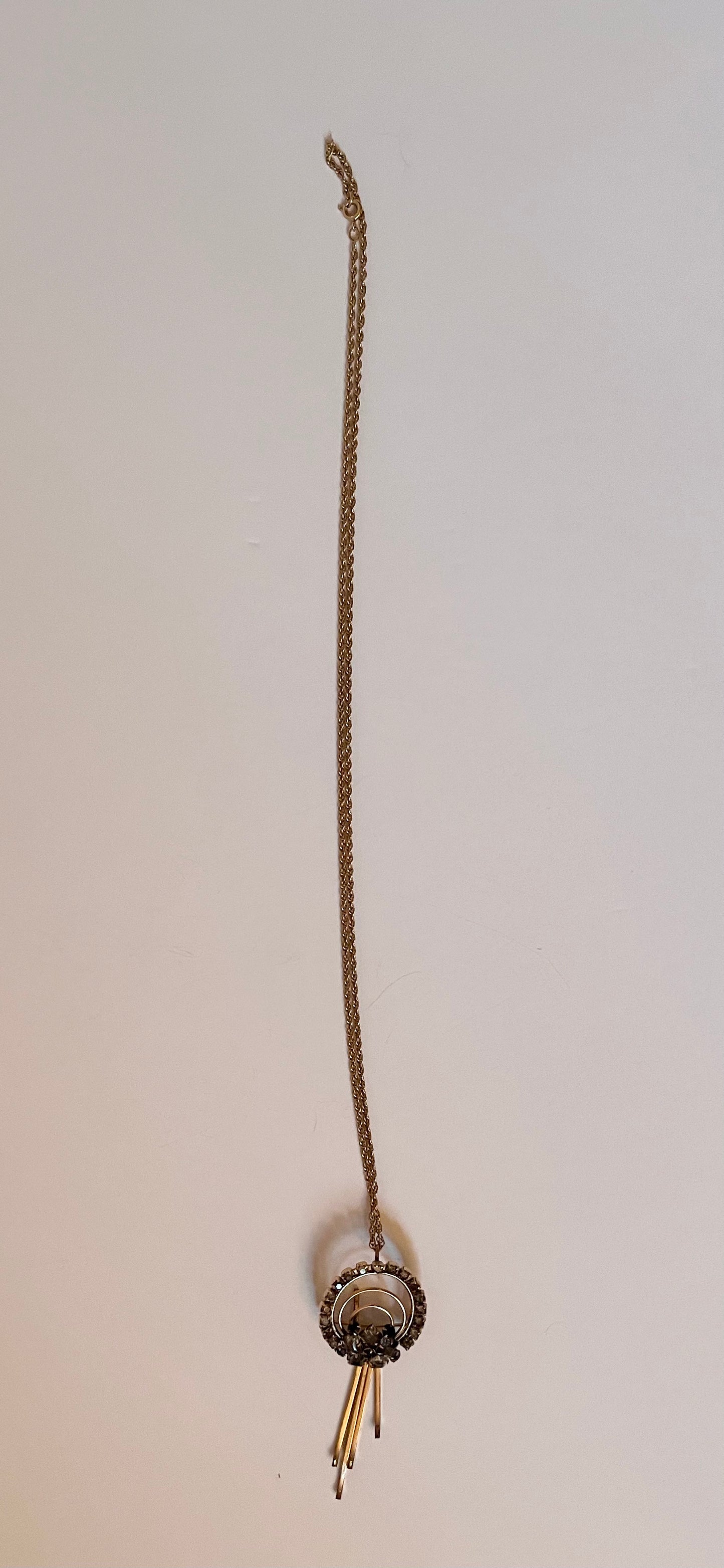 M&S Vintage  Gold-Filled Rhinestone Brooch Pin Pendant