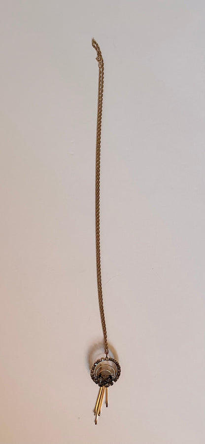 M&S Vintage  Gold-Filled Rhinestone Brooch Pin Pendant