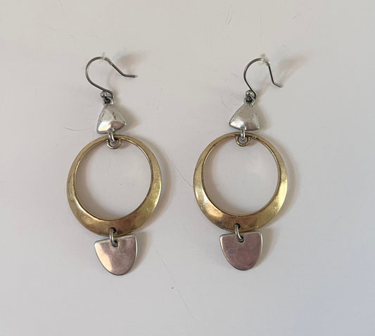 NO BRAND Mixed Metal Dangle Earrings
