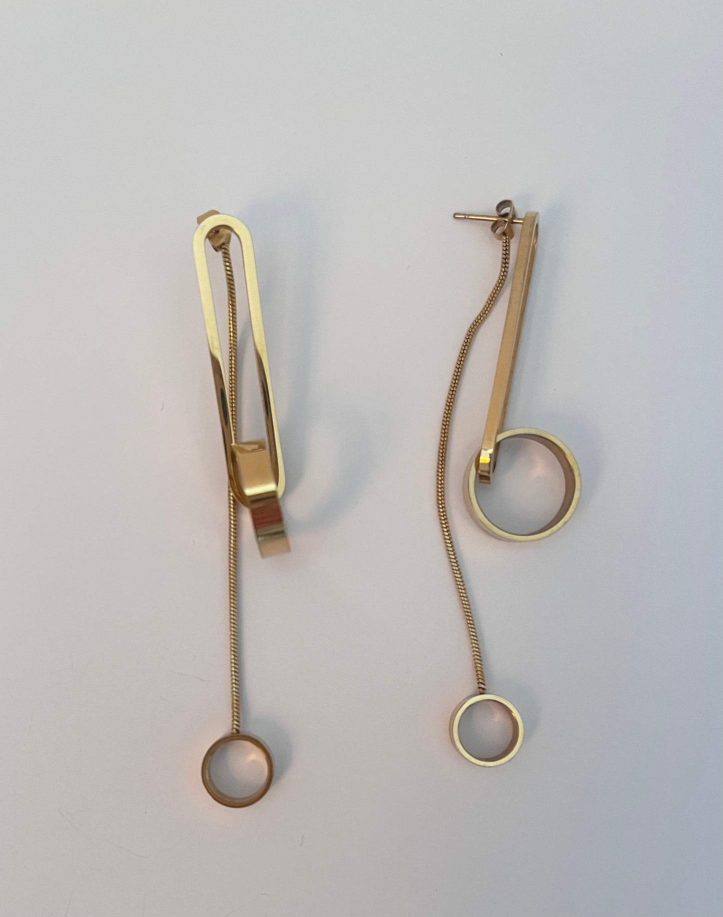 NO BRAND Gold Long Drop Dangle Earrings