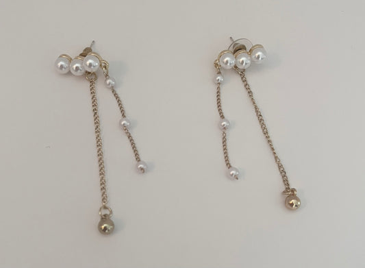 NO BRAND Pearl Drop Earrings  Chain