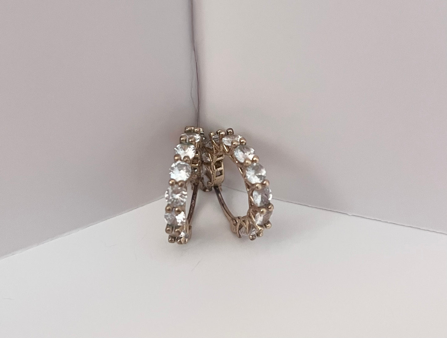 NO BRAND Zirconia Hoop Earrings
