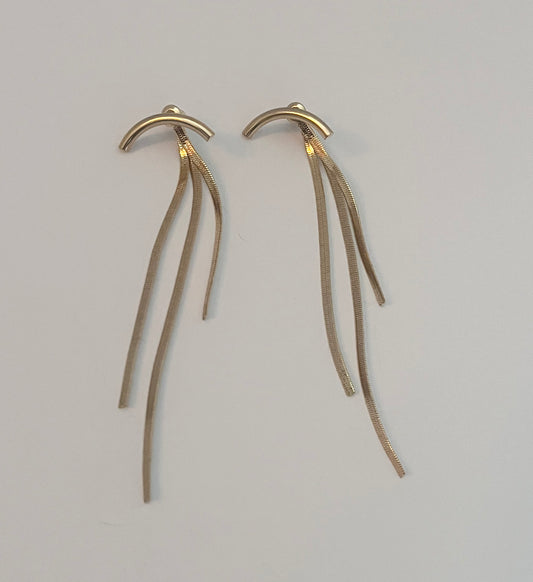 NO BRAND Chain Tassel Earrings