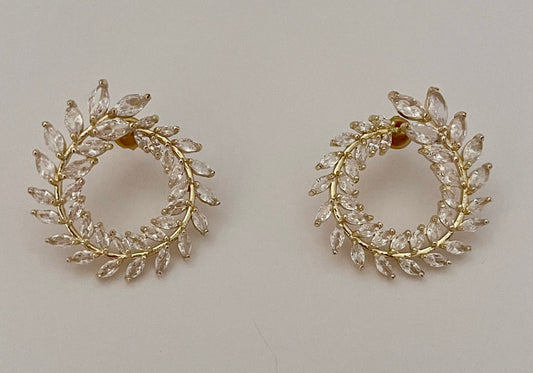 NO BRAND Wreath Rhinestone Earrings