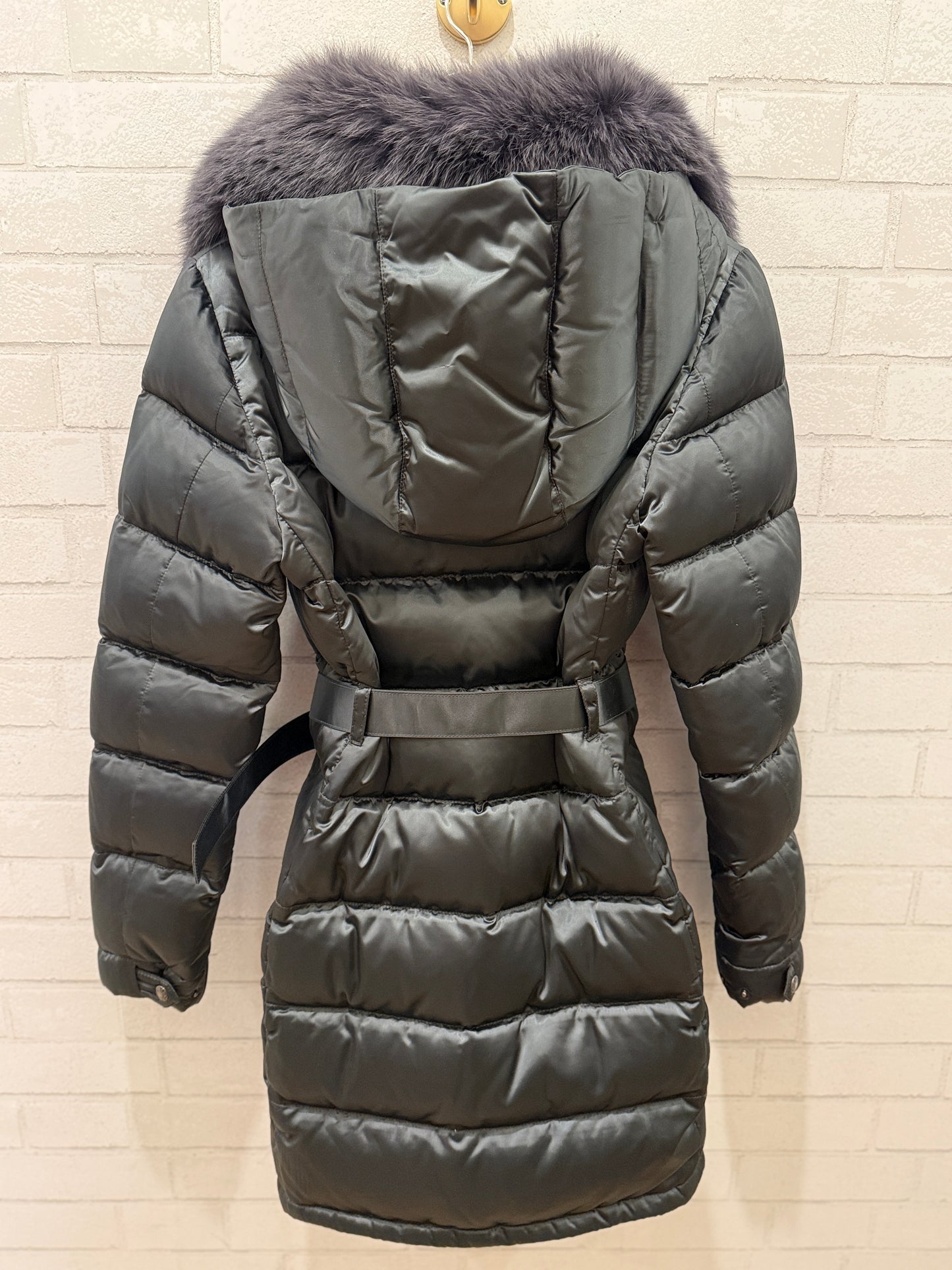 PRADA Down Fur Trim Parka with Belt/S