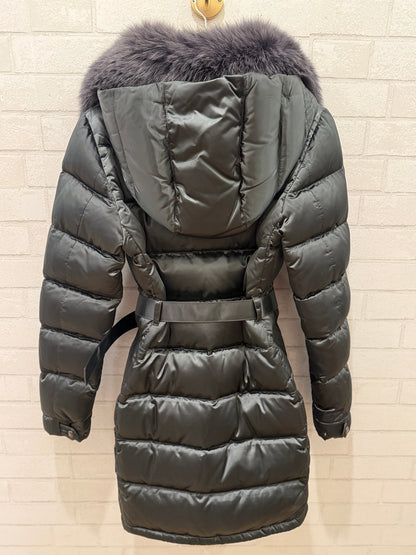 PRADA Down Fur Trim Parka with Belt/S